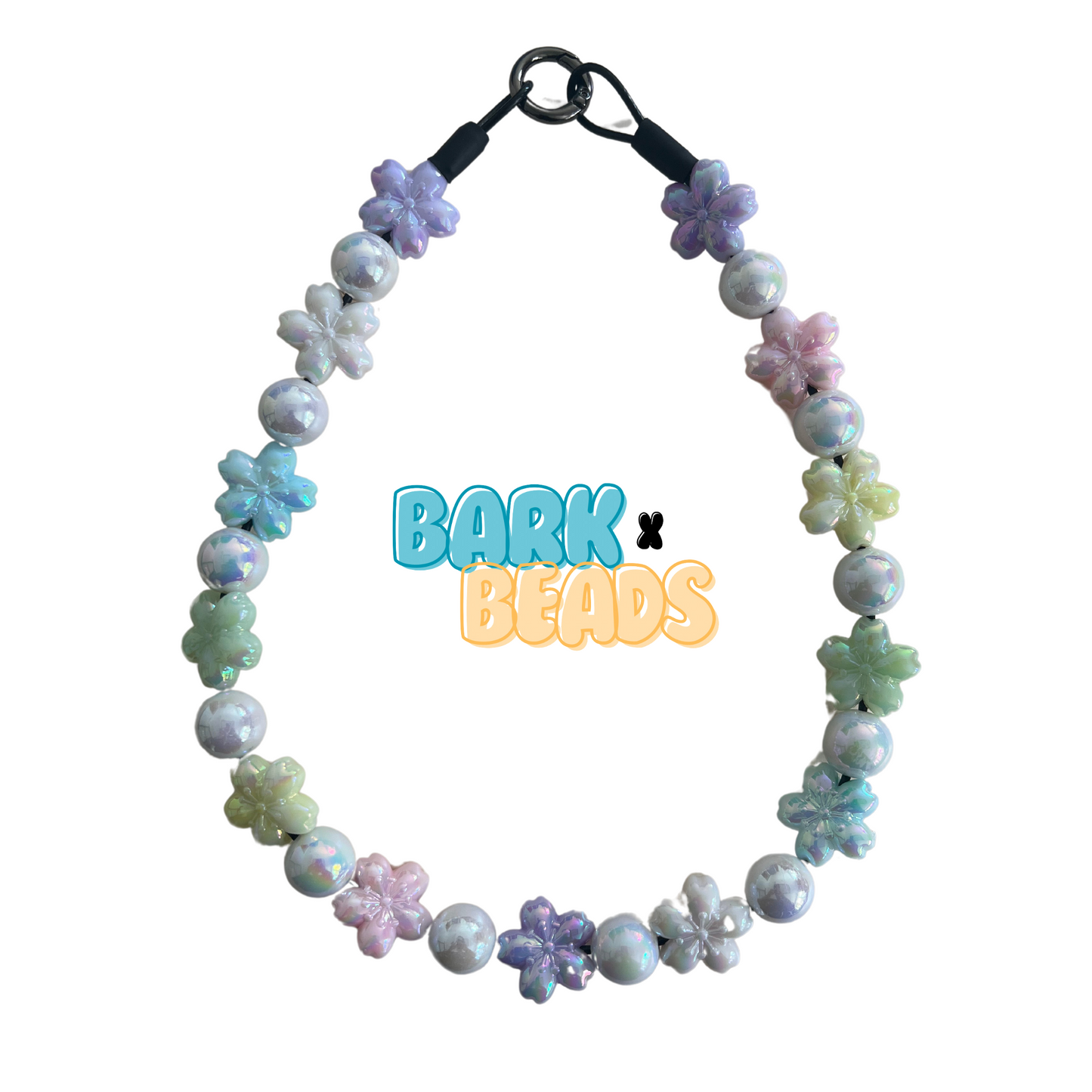 All The Flower and Pearls Dog Bead Collar