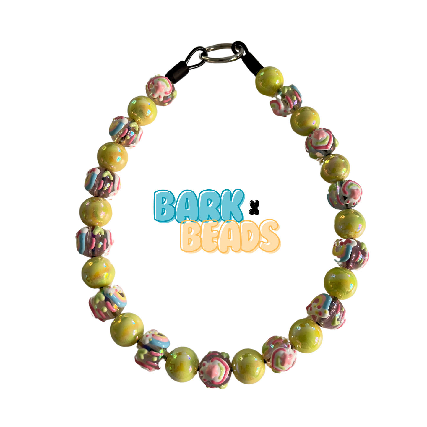 Yellow Sherbert Dog Bead Collar | MINI